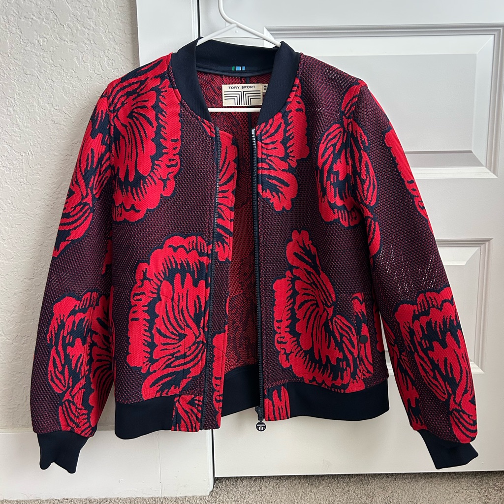Tory Sport Floral Bomber Jacket